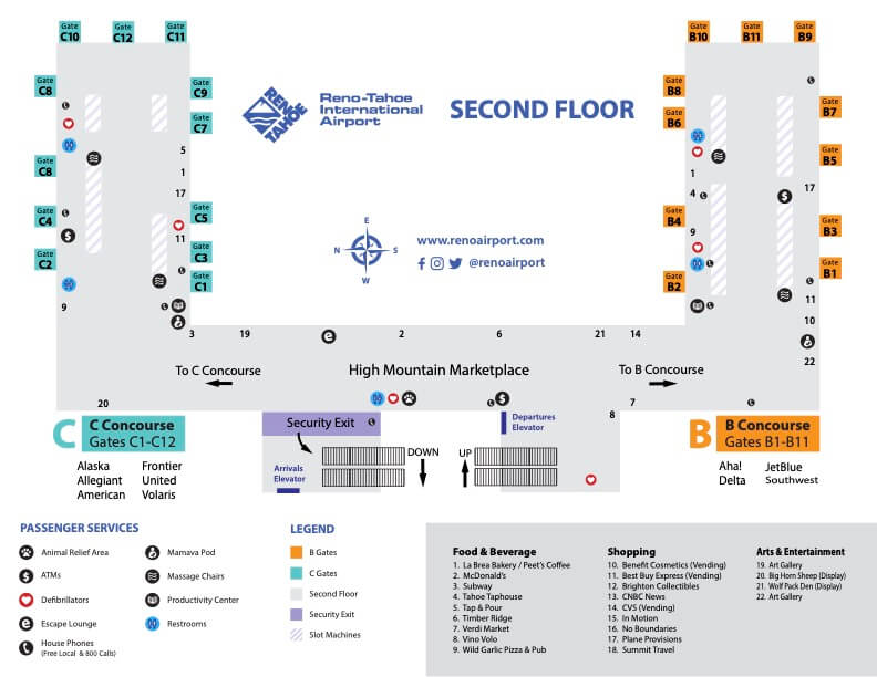 Terminal Maps - Reno-Tahoe International Airport