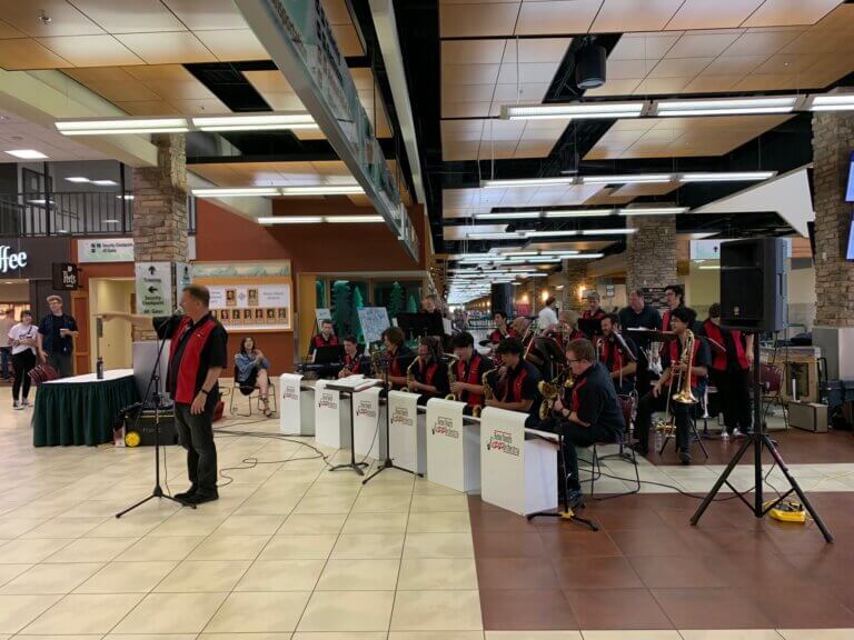 Reno Youth Jazz Orchestra performing at the airport.