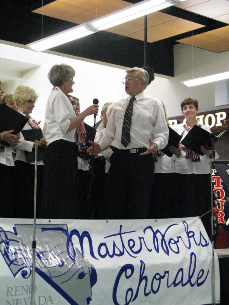 Masterworks Chorale performing at the airport.