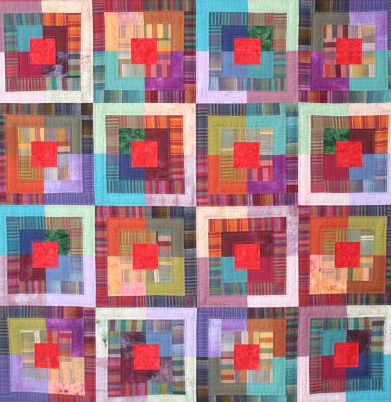 Colorful quilt from Carson Valley Quilt Guild exhibition.