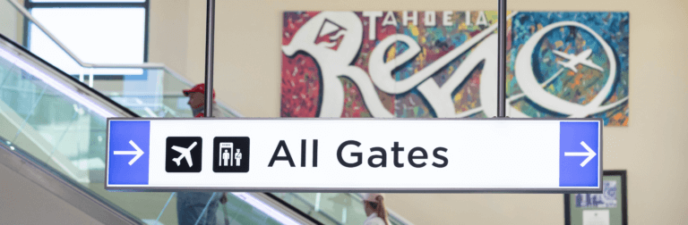 Airport sign that reads "All Gates".