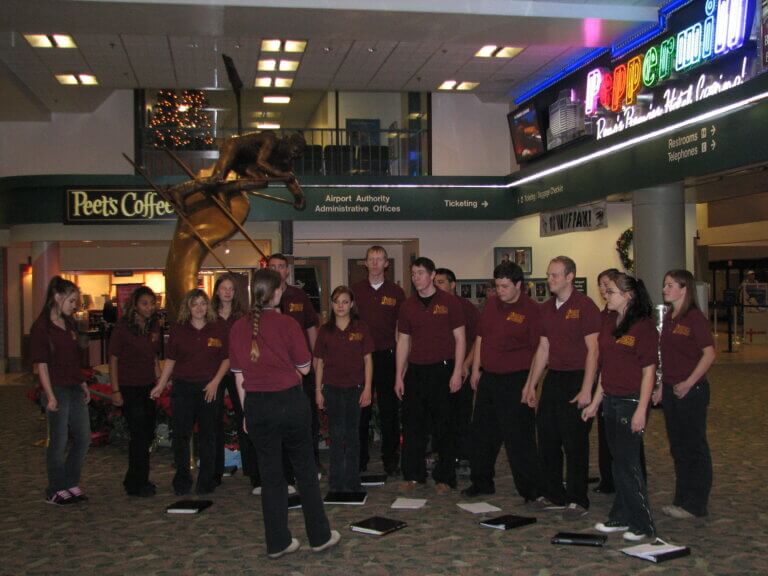 Sparks High School performing for the holidays at RNO.