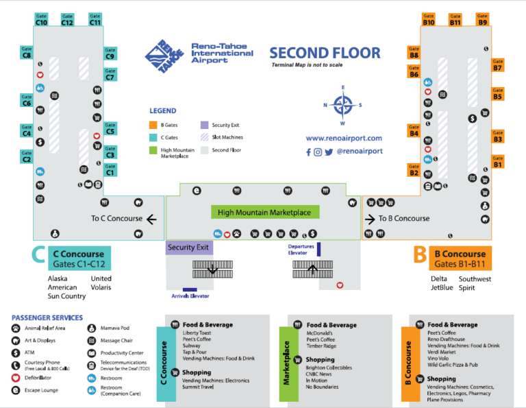 Thumbnail of second floor terminal and concourse map