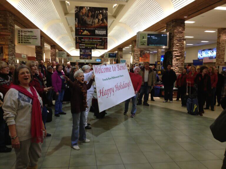 Reno Philharmonic Chorus performing for the holidays at RNO.